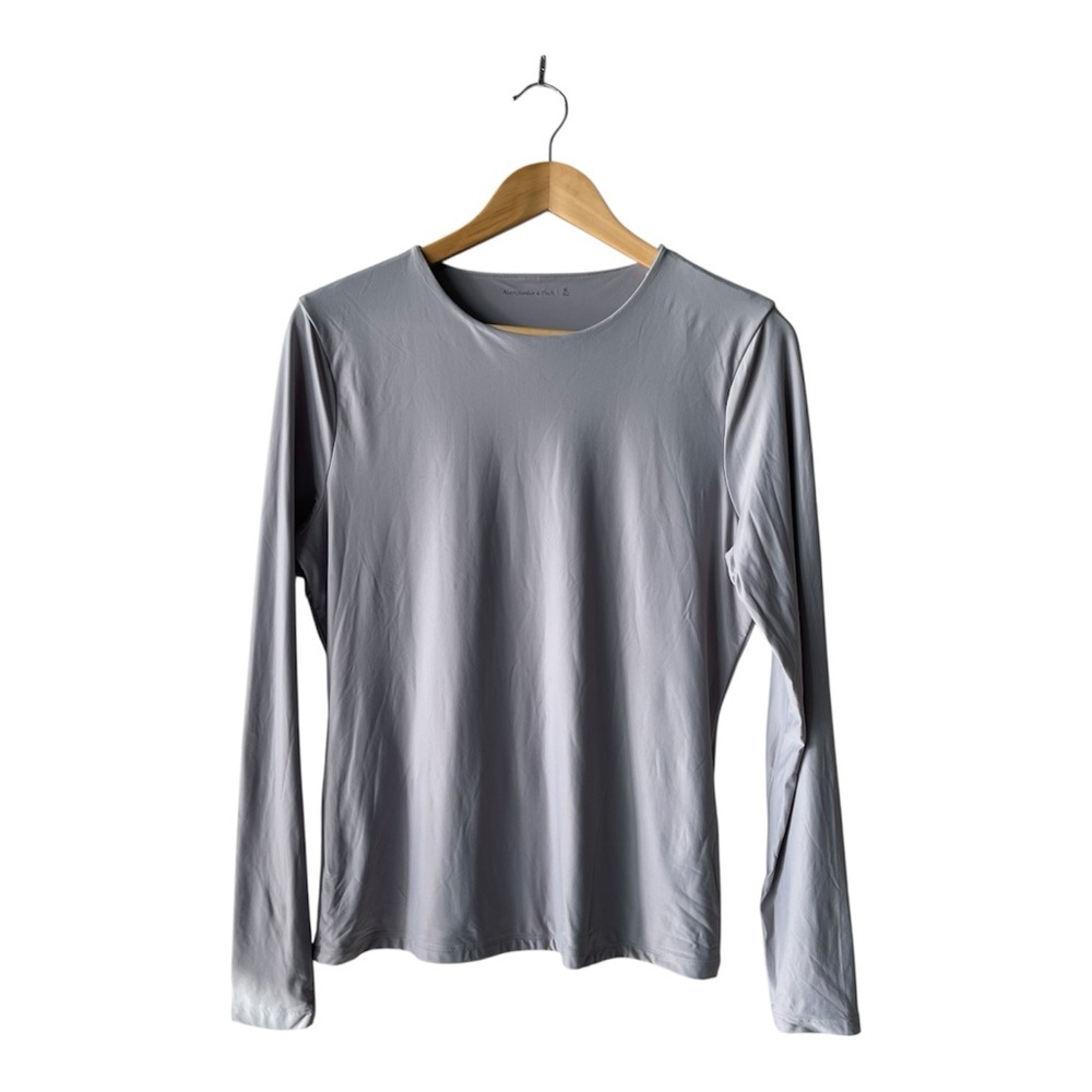 Abercrombie & Fitch Base Layer Crewneck Long Sleeve Gray Shirt XL NWT